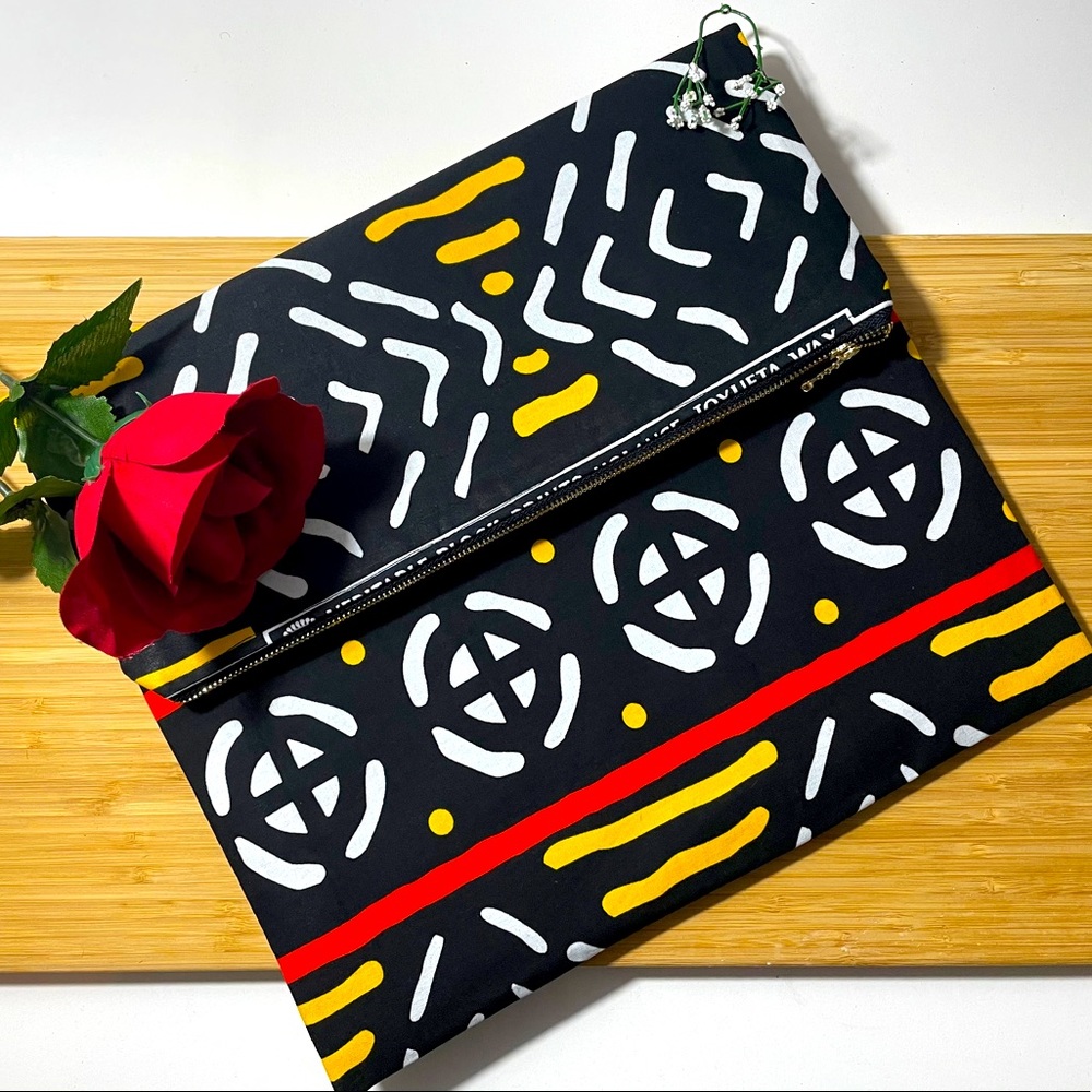 Hand Crafted African Print Fold Over Clutch Bag